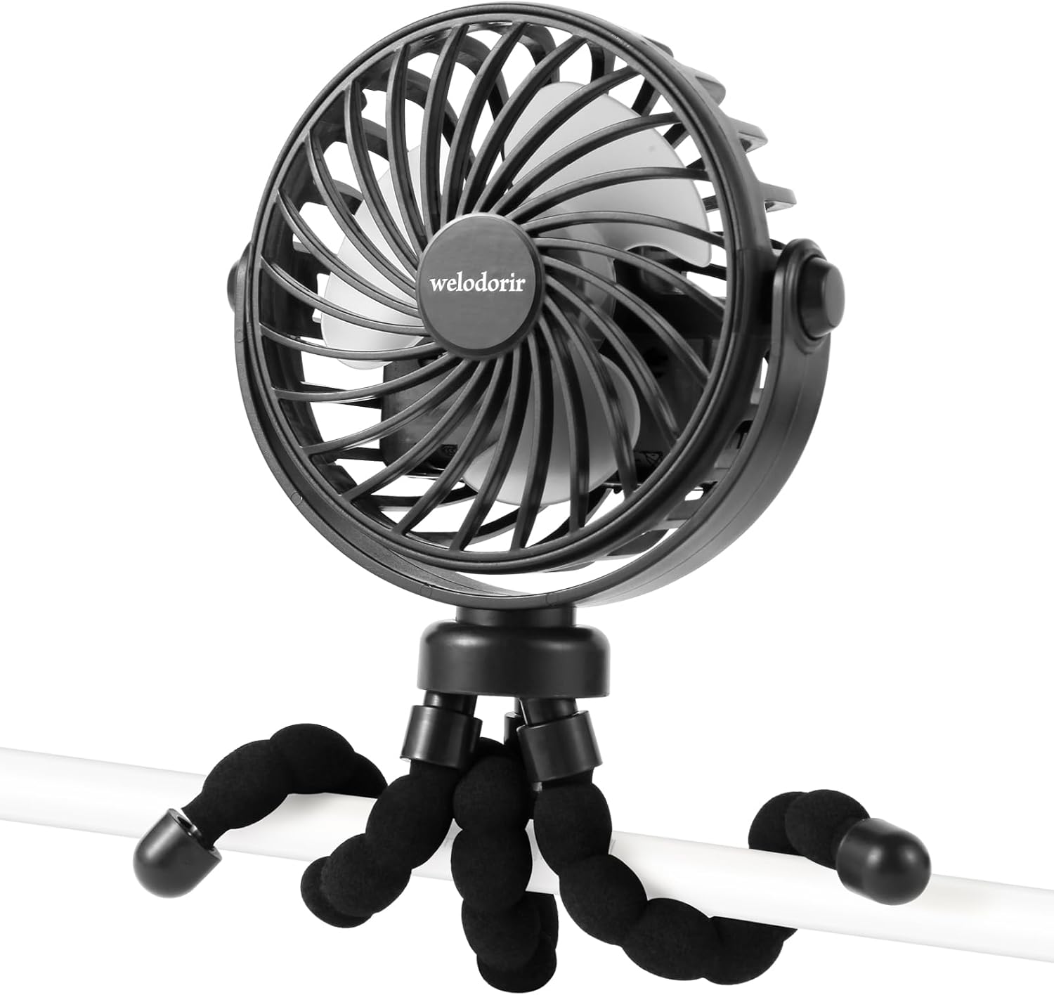 Premium Rechargeable Pram Fan, Compact USB Handheld Fan with Flexible Tripod, Mu...