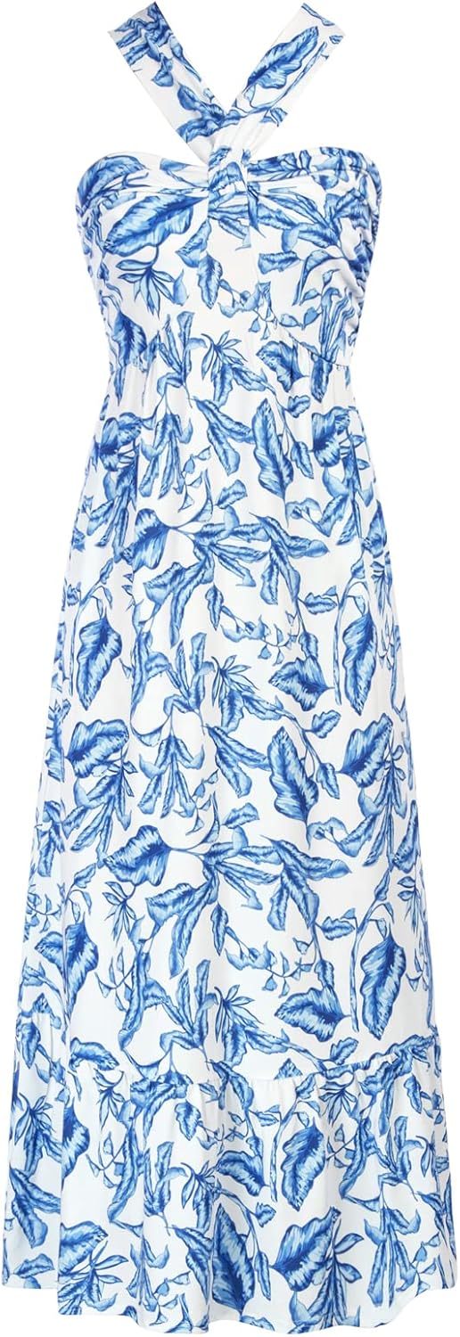 GRACE KARIN 2025 Women's Criss Cross Halterneck Sleeveless Summer Floral Print F...