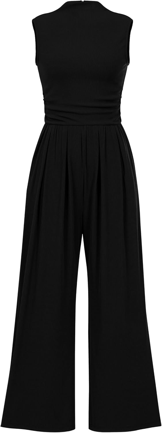 PRETTYGARDEN Womens Summer Jumpsuits Dressy Casual One Piece Outfits Sleeveless...
