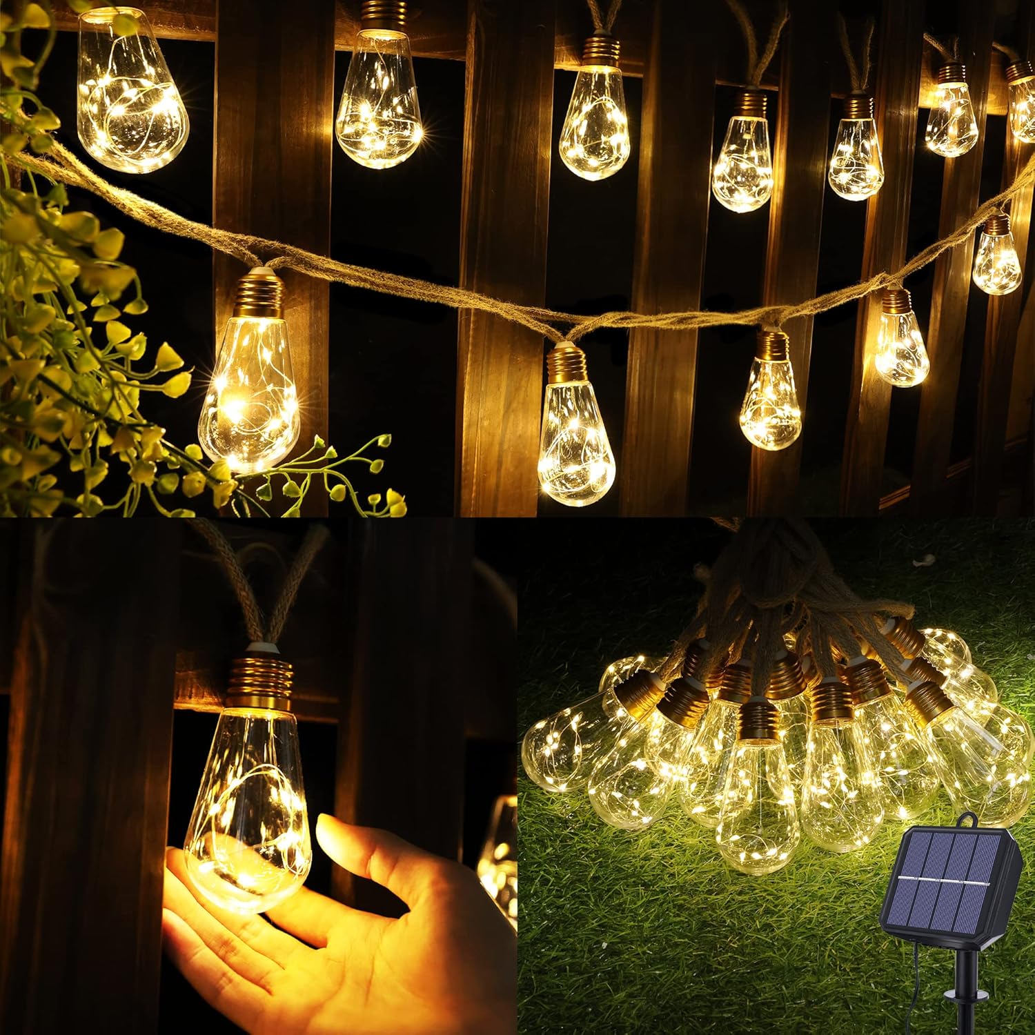 Solar Fairy Lights Outdoor Garden - 8M 160 LED Solar String Lights Waterproof, H...