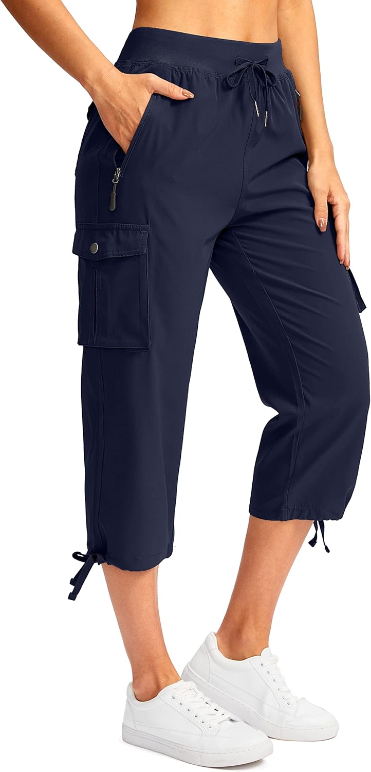 Soothfeel Women's Cargo Capris, Special Lightweight Quick Dry Travel Pants, Inno...