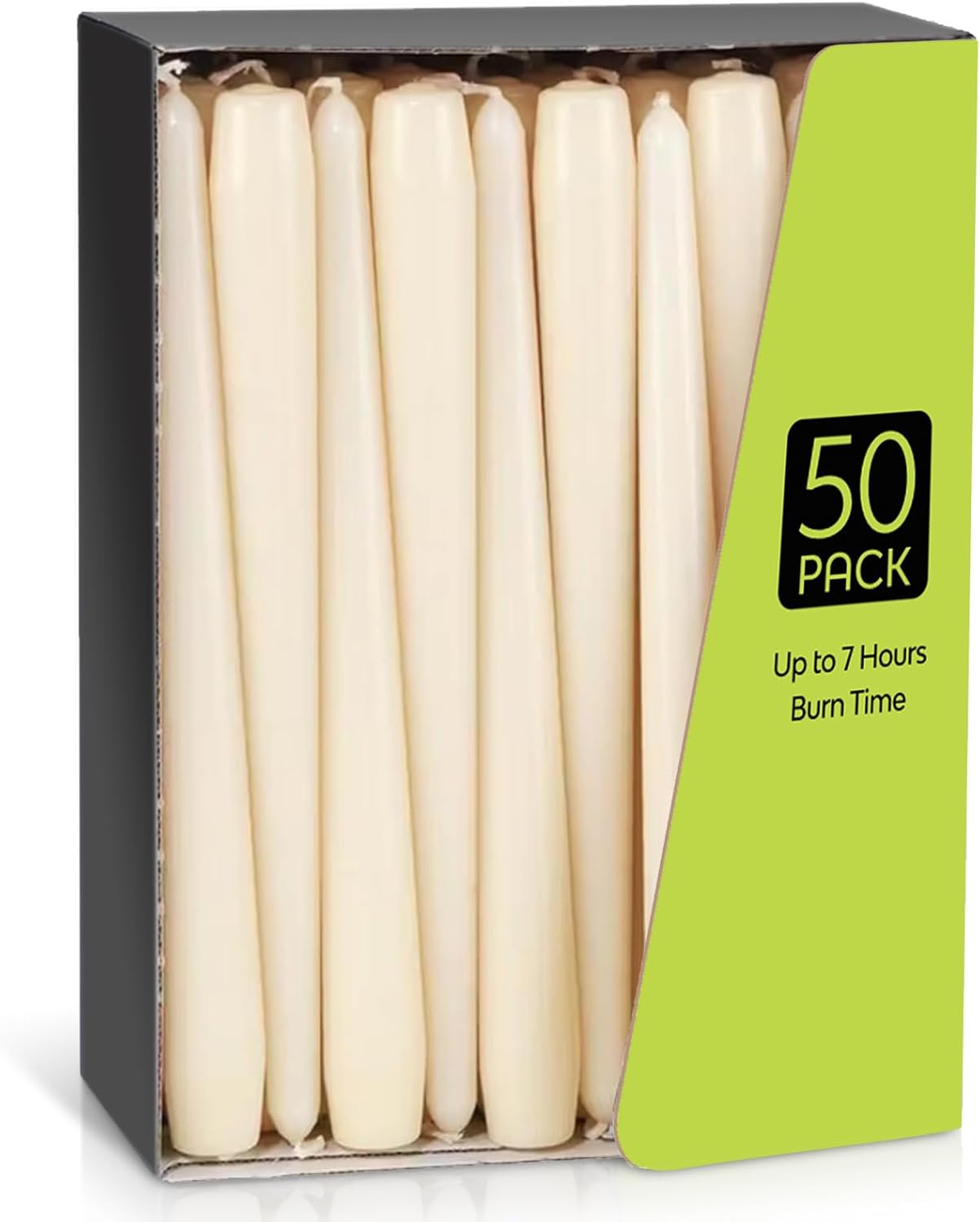 Tapered Dinner Candles Non Drip Table Candlestick Unscented Ivory 7 Hour Burn Ti...
