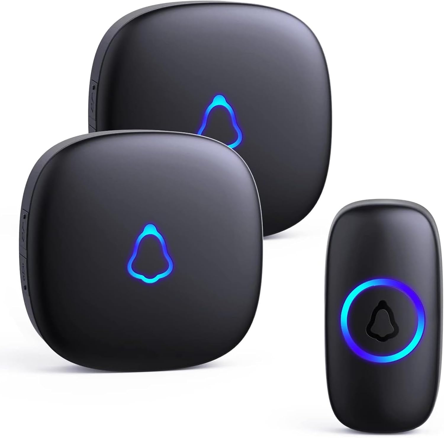 SECRUI Wireless Doorbell, 2 Plug in Door Bells 1 Push Button Electric Cordless C...