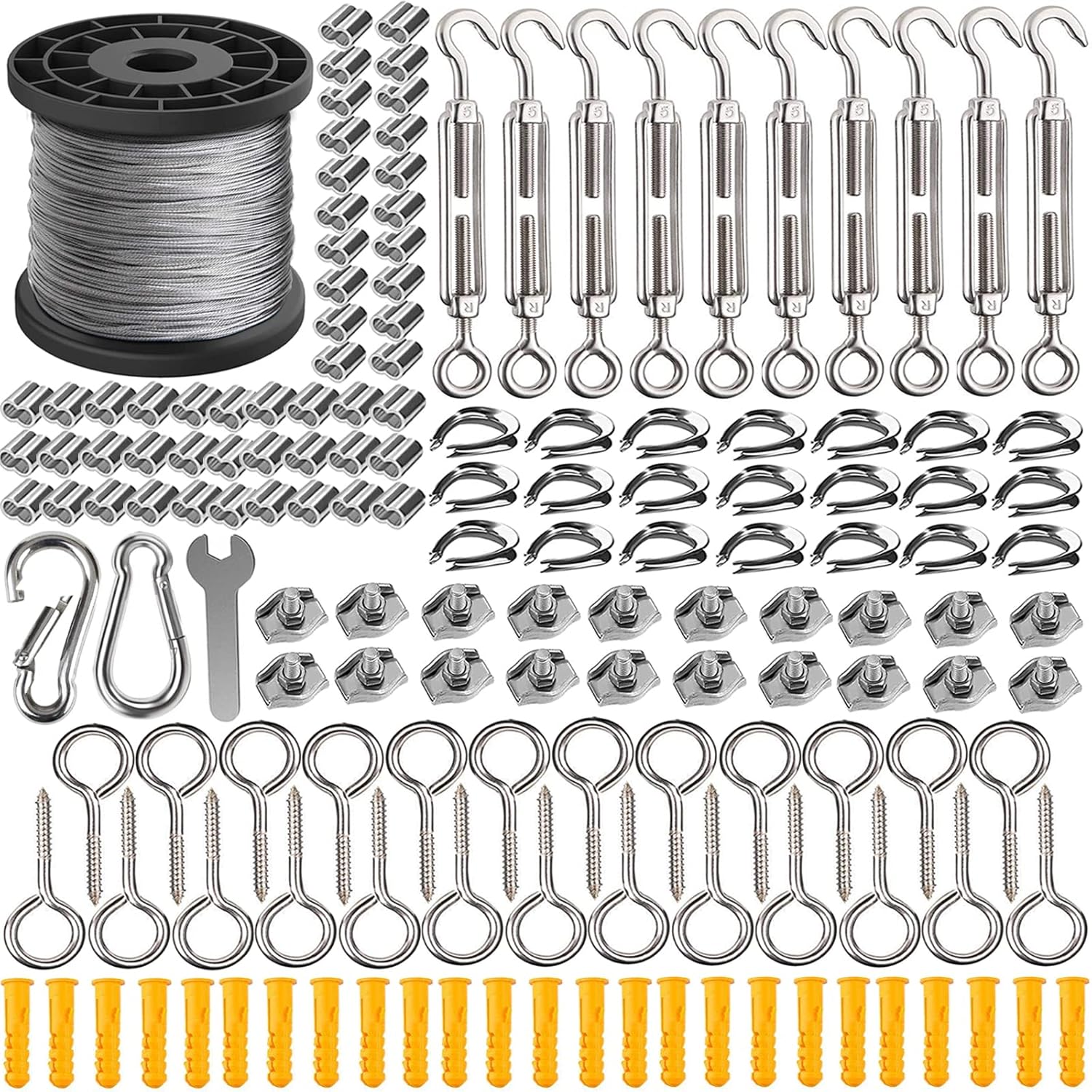 AMLOOPH 100m Garden Wire For Climbing Plants 2mm Catenary Wire Trellis Kit, Turn...