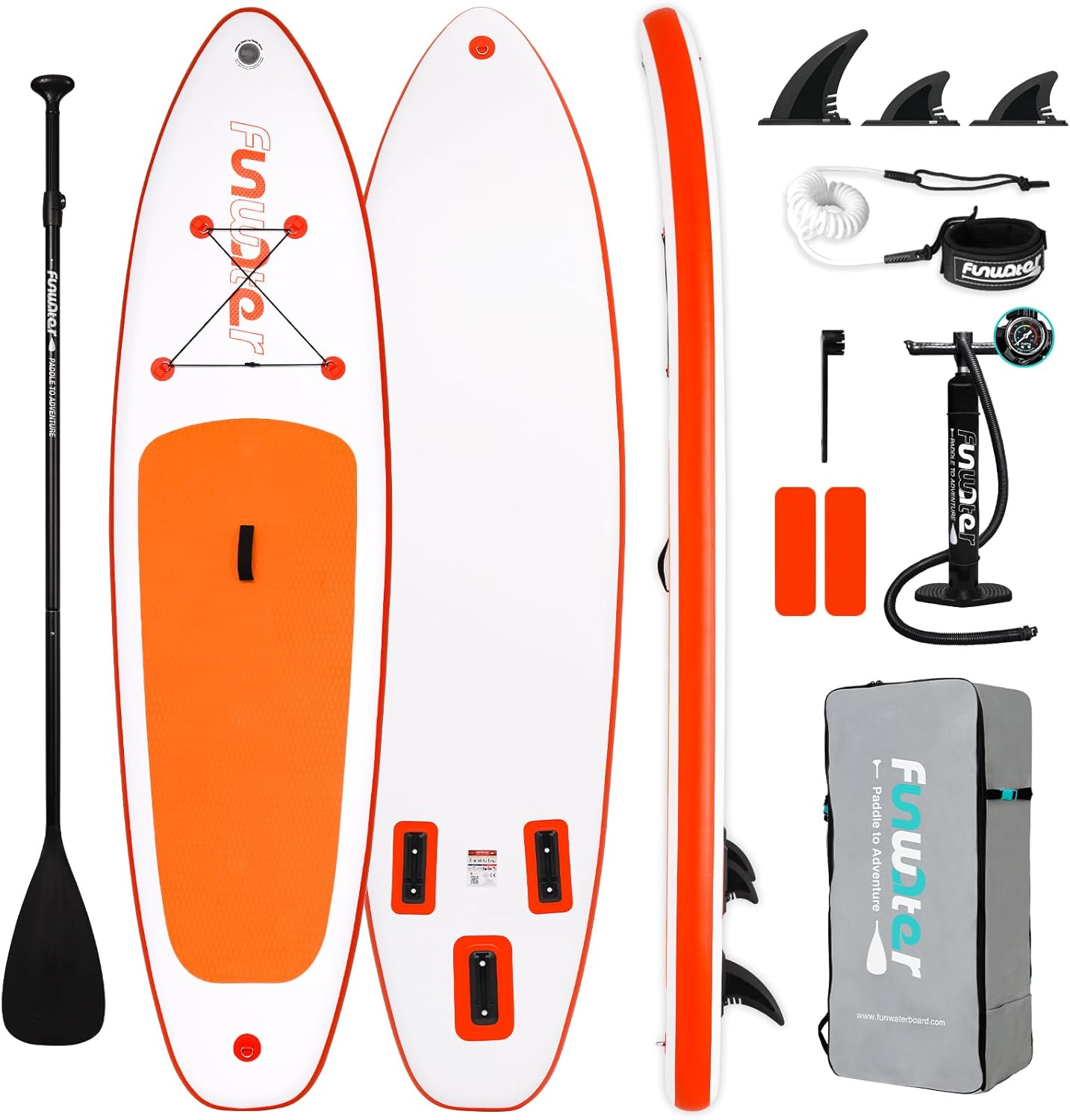 FunWater Inflatable Stand Up Paddle Board, Unique Ultra-Light Paddleboard for Al...
