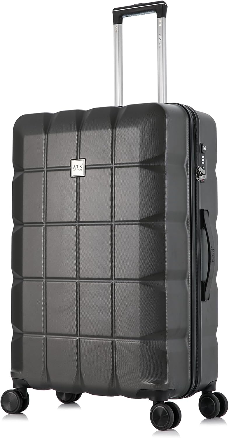 ATX Luggage Suitcase, Unique Super Lightweight Suitcase With 4 Dual Spinner Whee...