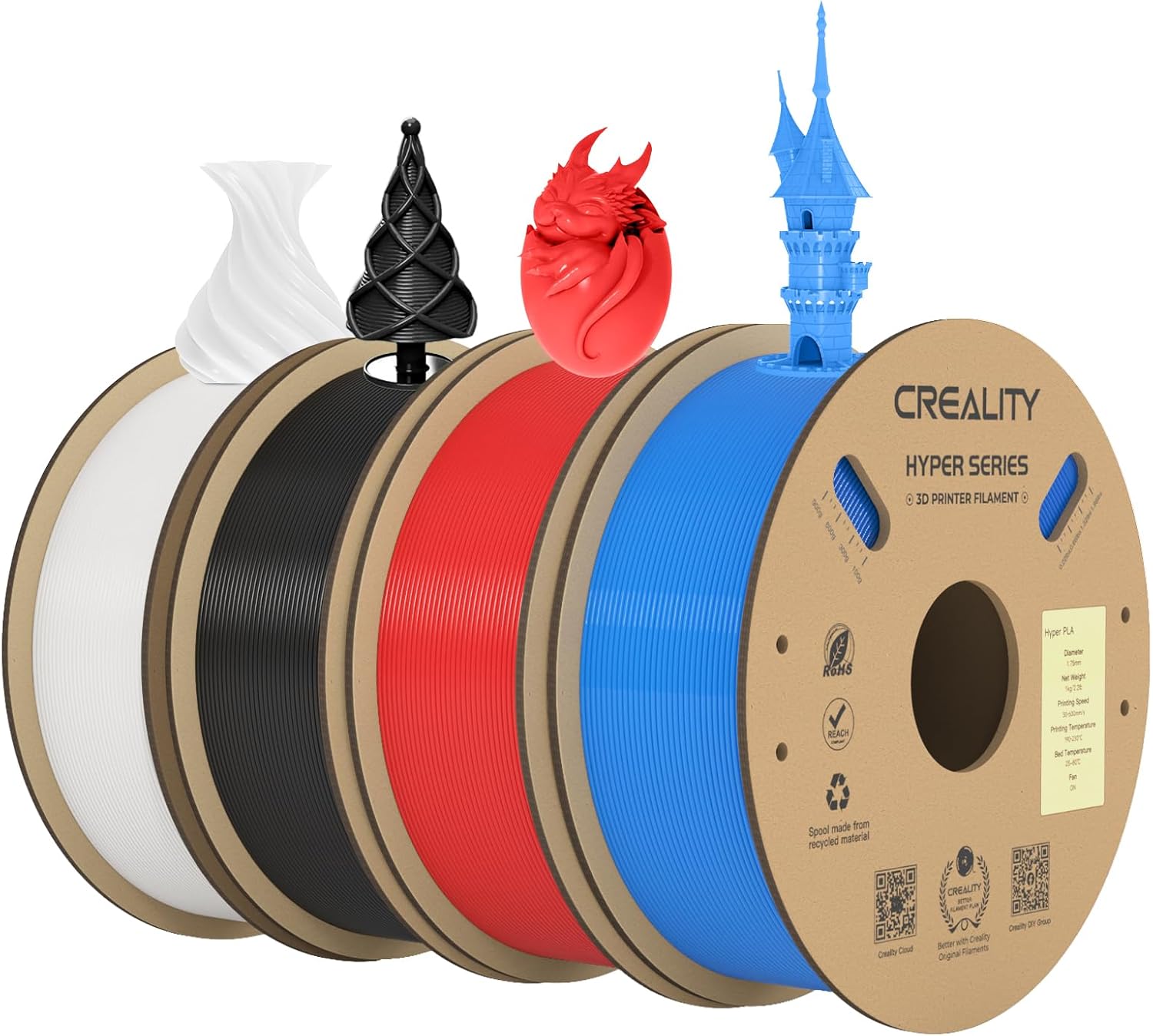 Premium Creality Official Hyper PLA Filament, Special 3D Printer Filament for Hi...
