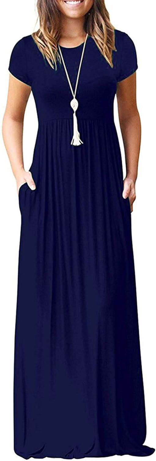 AUSELILY Women's Casual Maxi Dress, Special Women's Loose Plain Dress for Comfor...