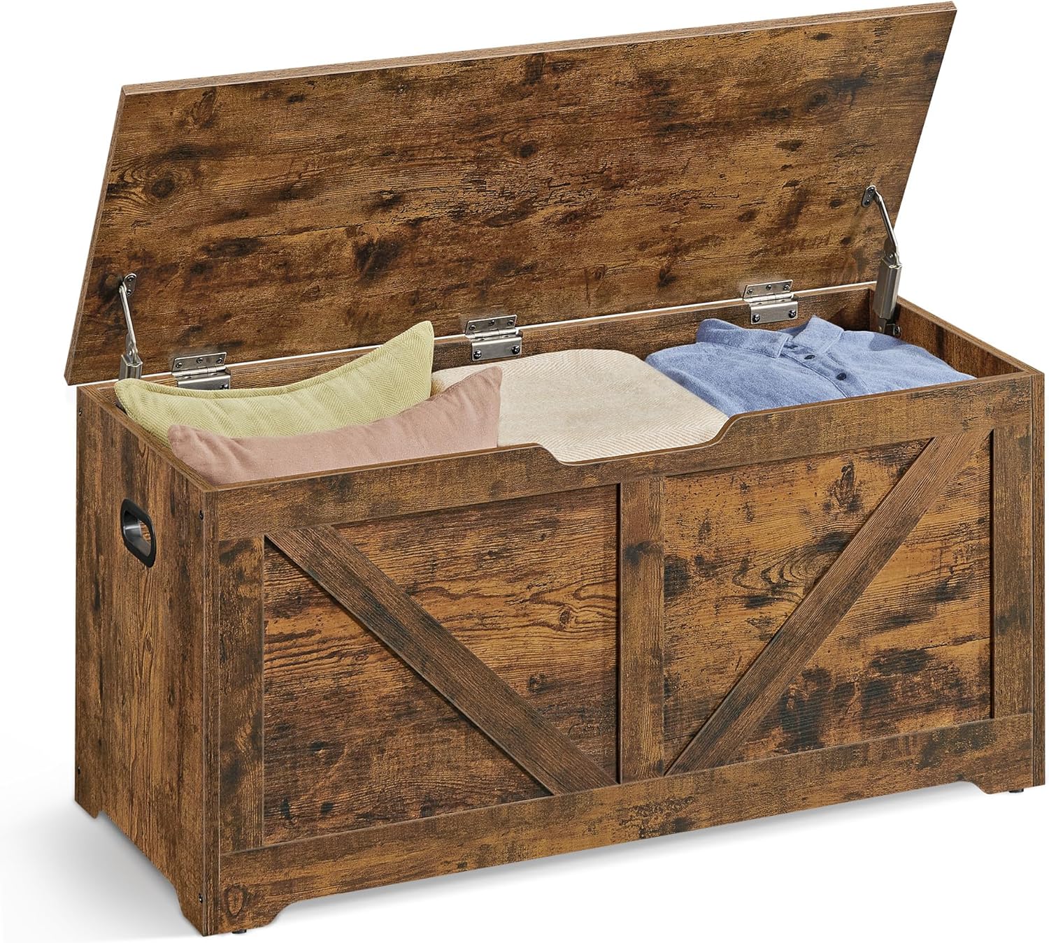 VASAGLE Storage Chest, Storage Bench, Blanket Box with 2 Safety Hinges, Shoe Sto...