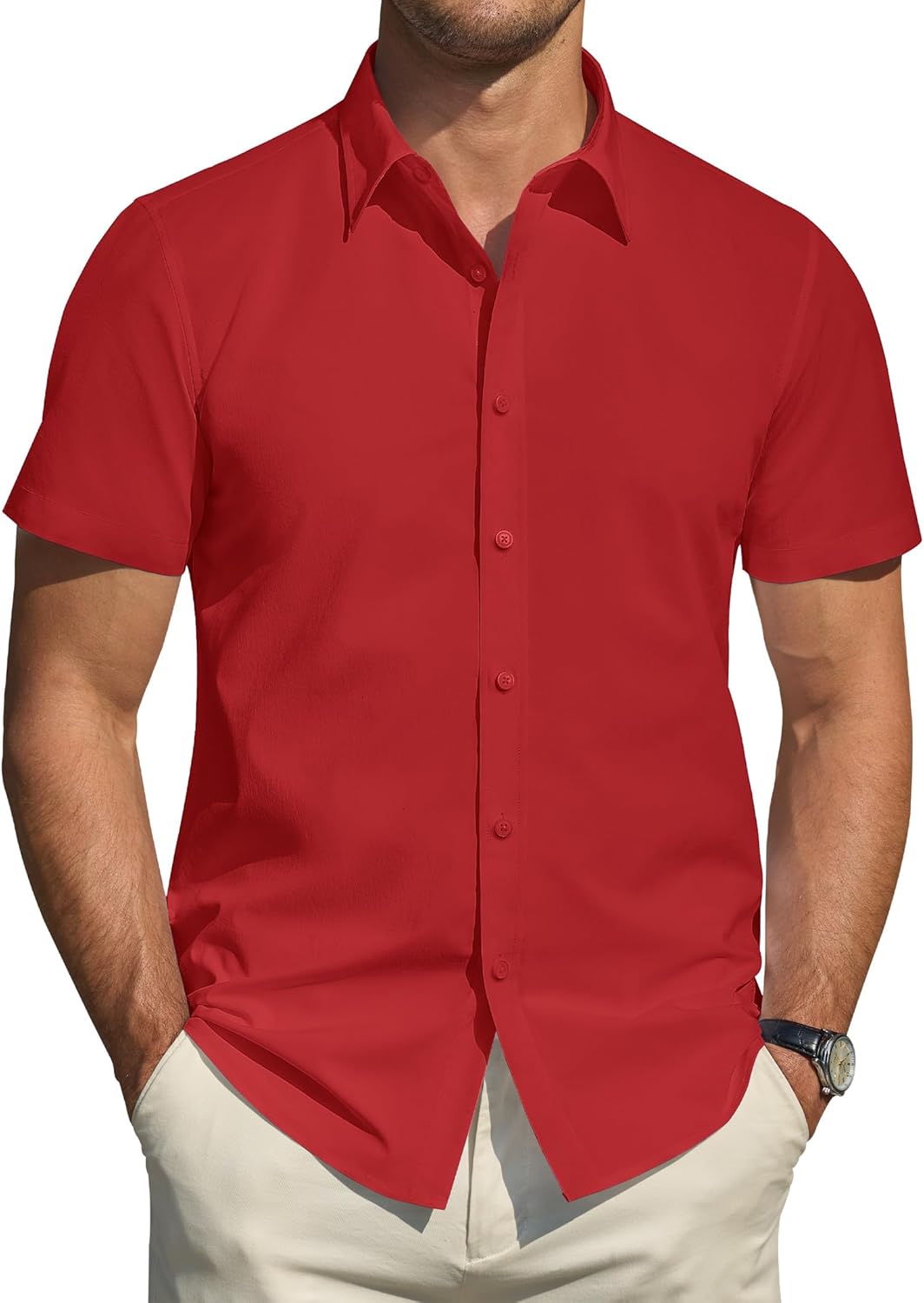 J.VER Men's Dress Shirts, Special Short Sleeve Casual Button Down Shirts, Innova...