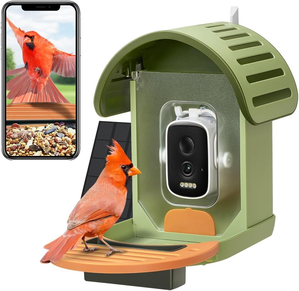 VINGUYS® Bird Feeder with Camera, 2.5K UHD Smart Bird Feeder Camera AI Identifie...
