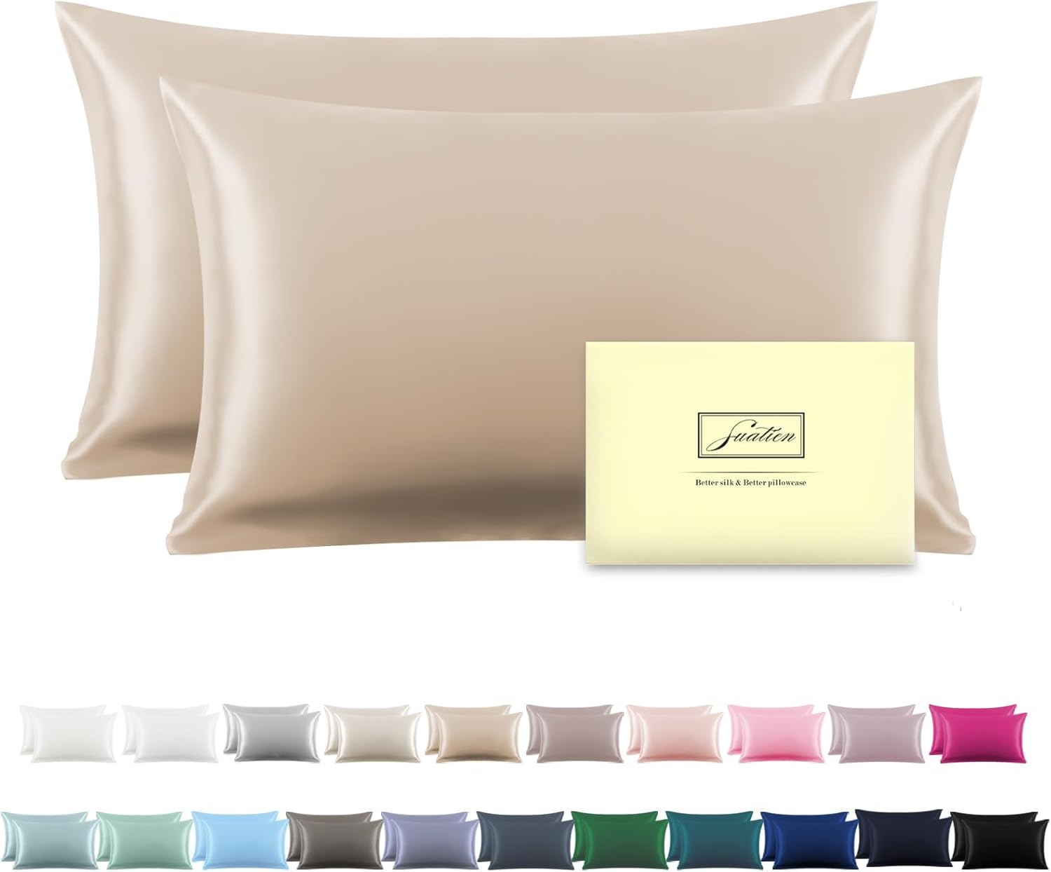 Luxurious Silk Pillowcases, Premium Soft and Breathable Silk Pillowcase for Hair...