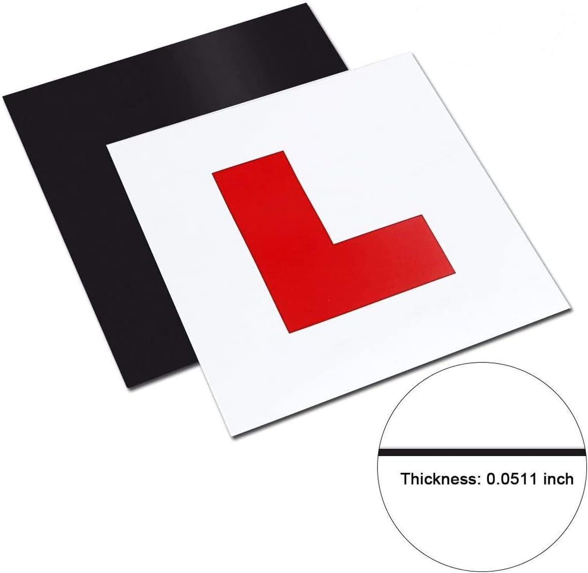 Onarway Fully Magnetic Car L-Plates Red L Plate 2 Pack for Car Magnetic Extra Th...
