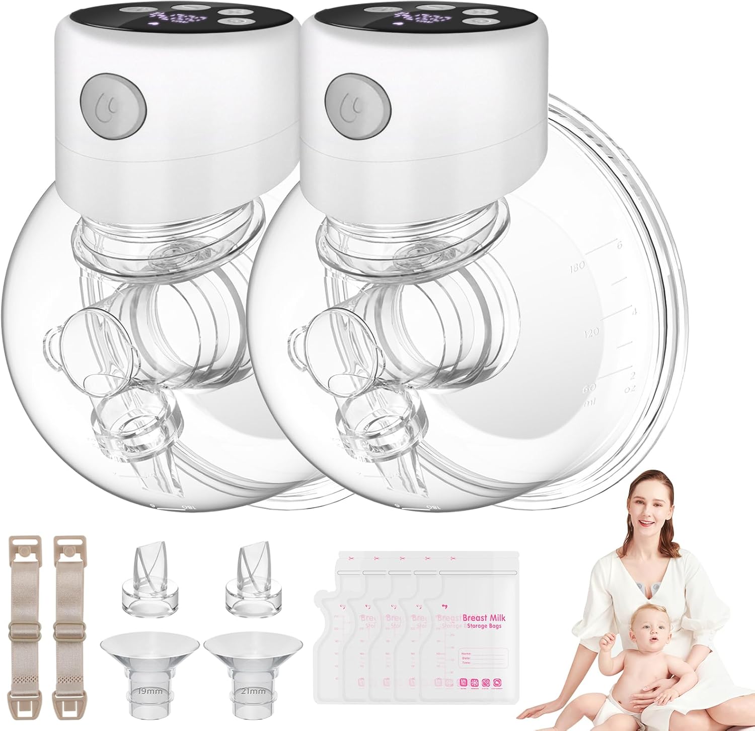 Lillo Breast Pump Hands Free, Electric Leak-Proof Pumps Wearable Portable,Low No...