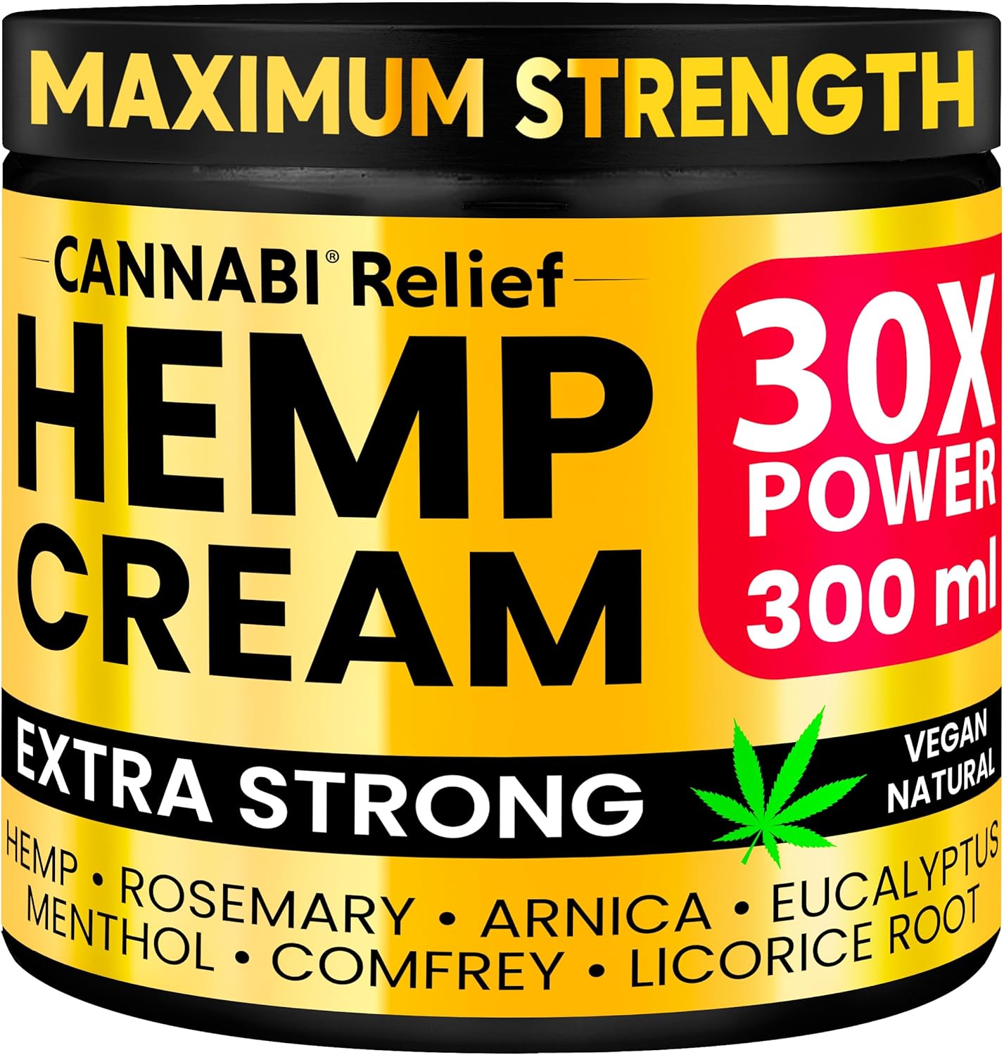 Hemp Cream Extra Strong 300 ML - Cream for Massaging Muscles & Joints, Lower Bac...