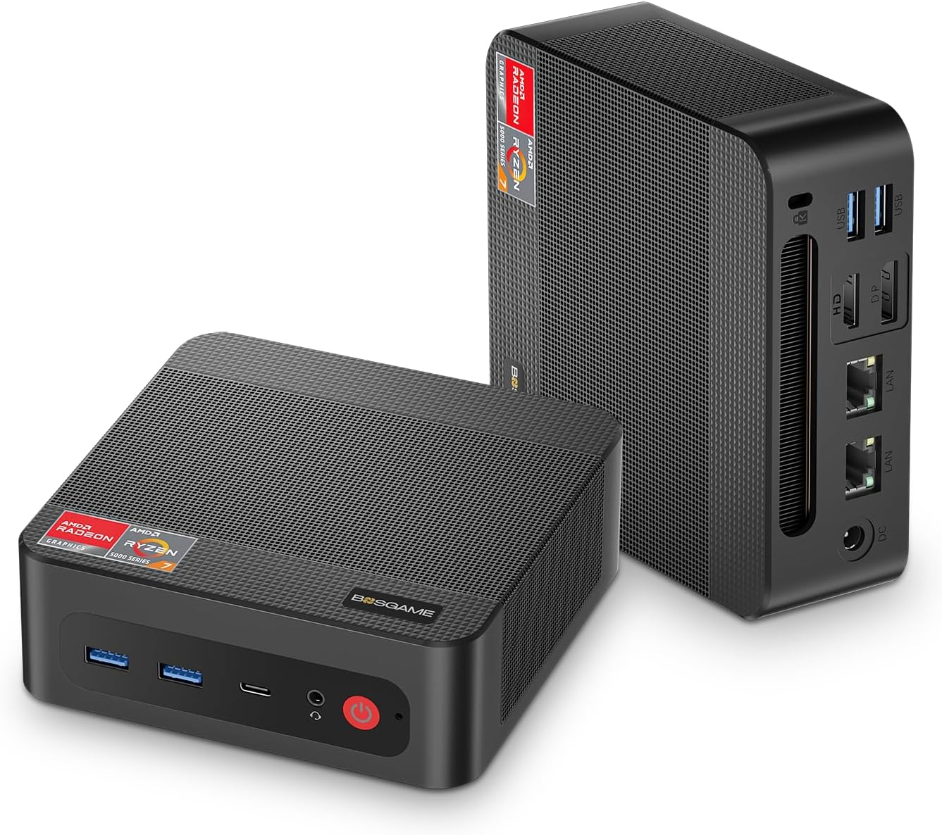 P4 Light Gaming Mini PC Ryzen 7 5700U 32GB RAM 1TB SSD 11 Pro Triple 4K 60HZ Dis...