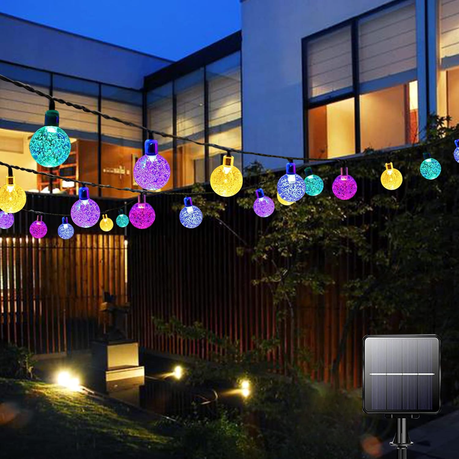 Lezonic Solar String Lights Outdoor, 39 Ft 100LED Solar Fairy Lights Waterproof,...