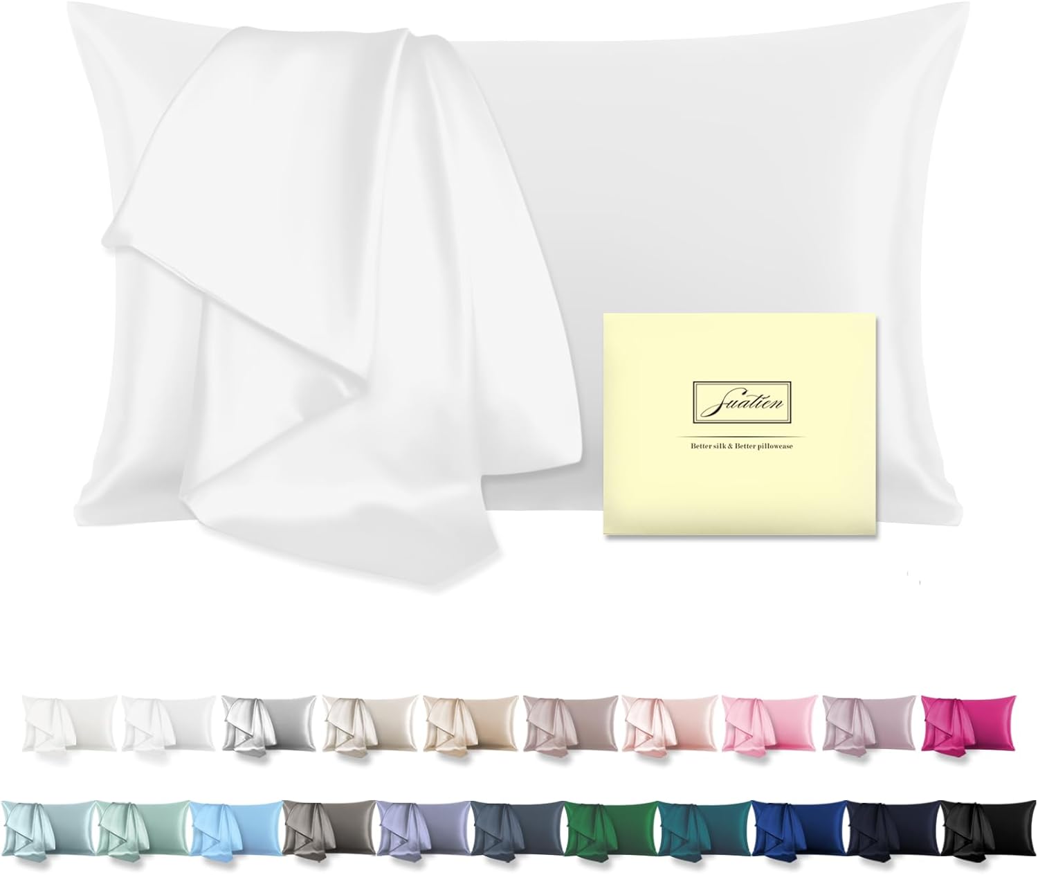 High-Quality Mulberry Silk Pillowcase, Luxurious Pillowcase for Hair and Skin, S...