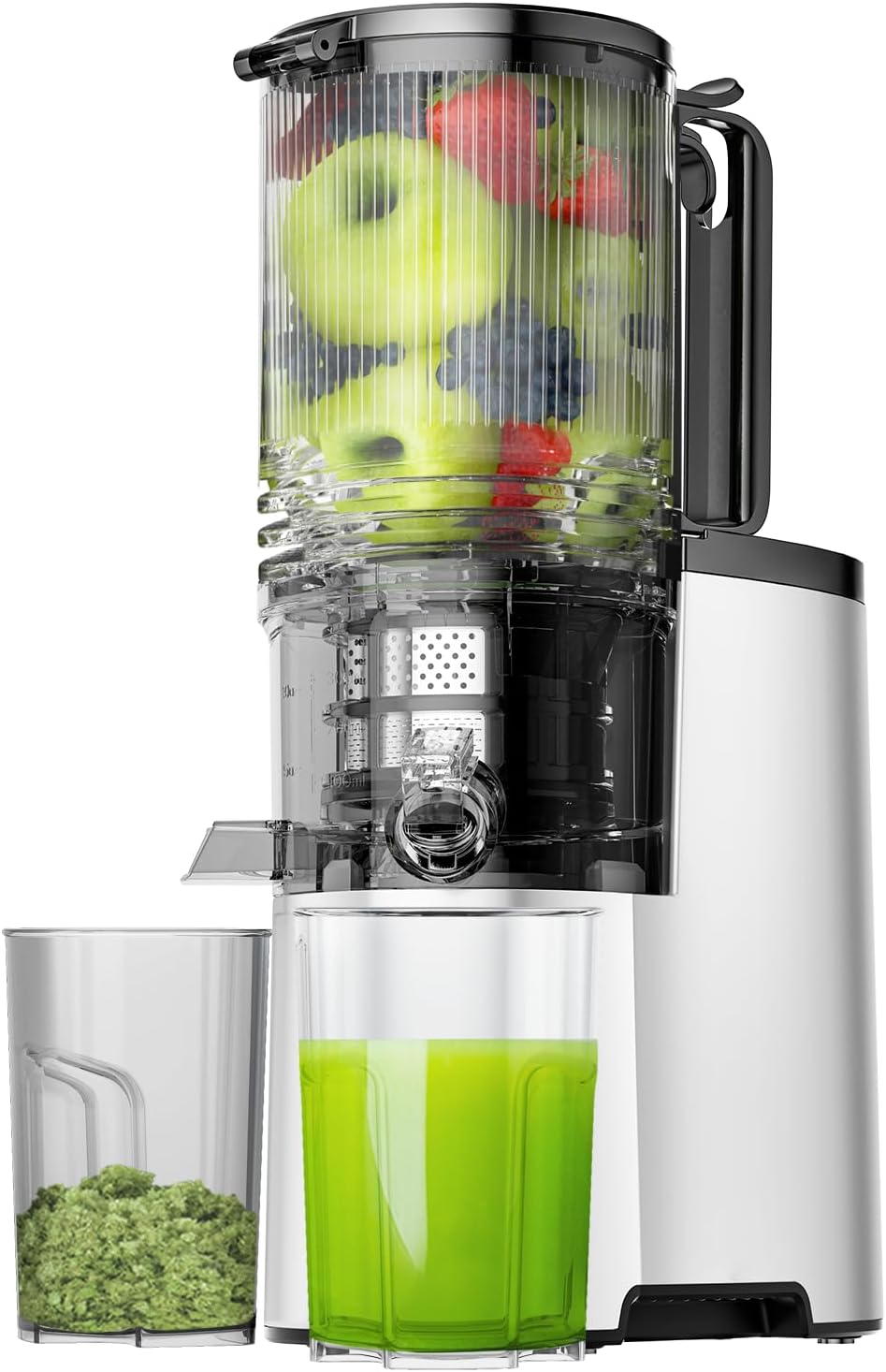 Cold Press Juicer, 5.8" Wide Feed Chute Juice Extractor Machine with 400W, High...