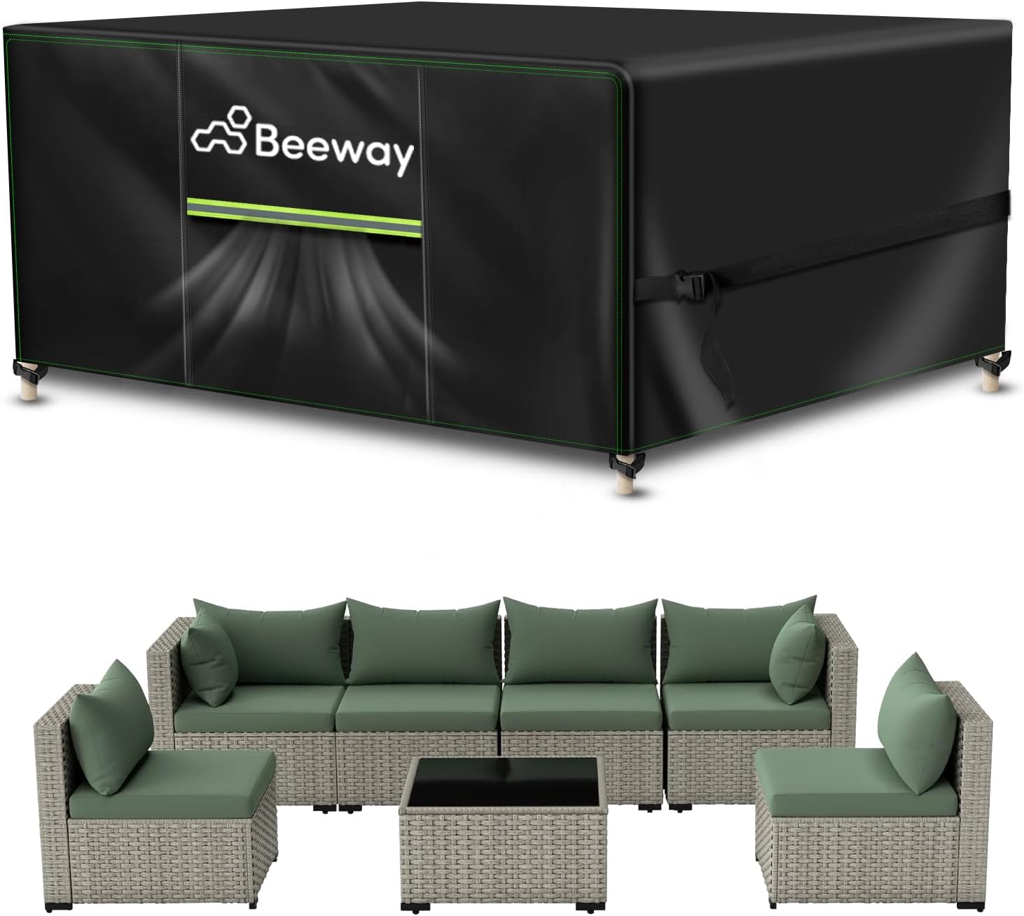BEEWAY Garden Furniture Cover, Special Cover with Air Vent, Innovative Waterproo...