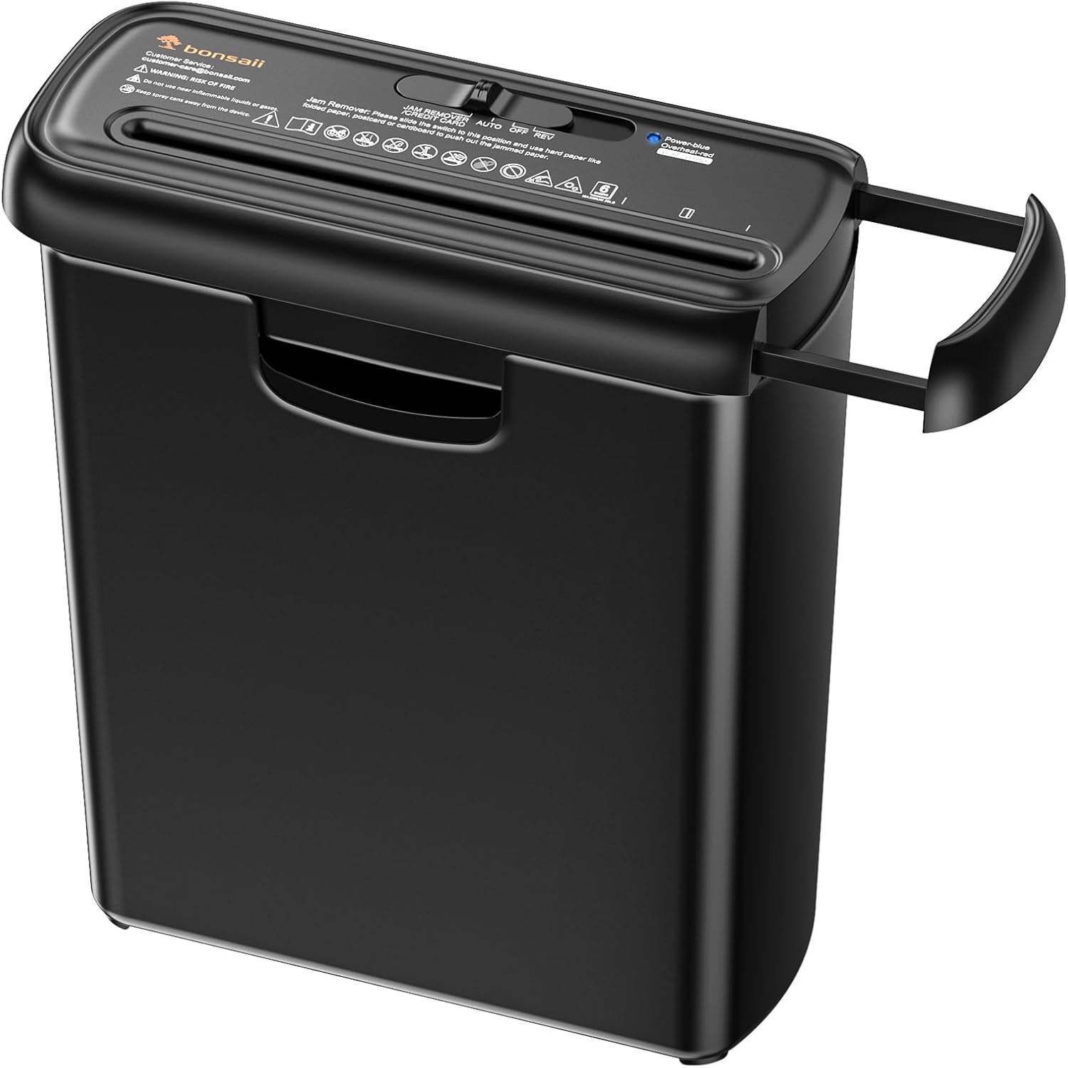 Bonsaii 6-Sheet Strip-Cut Paper Shredder, Small Paper Shredder for Home Use, Can...