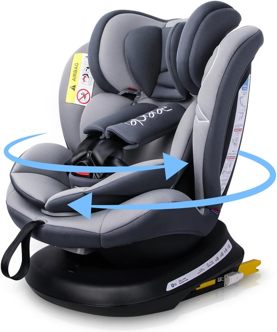 Reecle 360 Swivel Baby Car Seat with ISOFIX, Group 0+1/2/3 (0-36 kg), Approx. 0-...