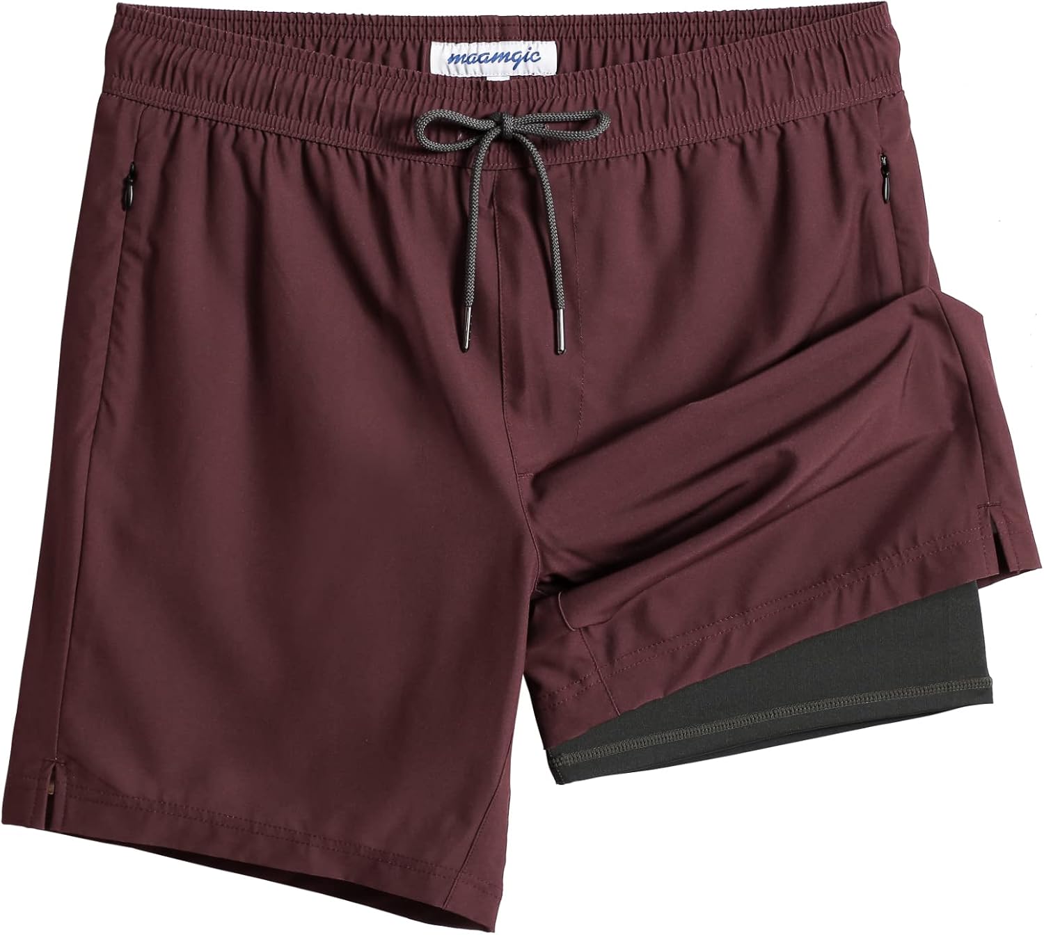 maamgic 2 in 1 Swim Shorts, Unique Mens Swim Trunks 7 Inch, Innovative Swim Suit...