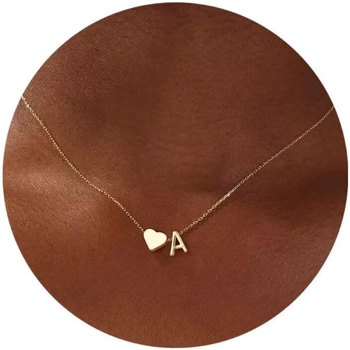 Turandoss Mothers Day Gifts for Mom Women Teen Girls - 18K Gold Plated Heart Ini...