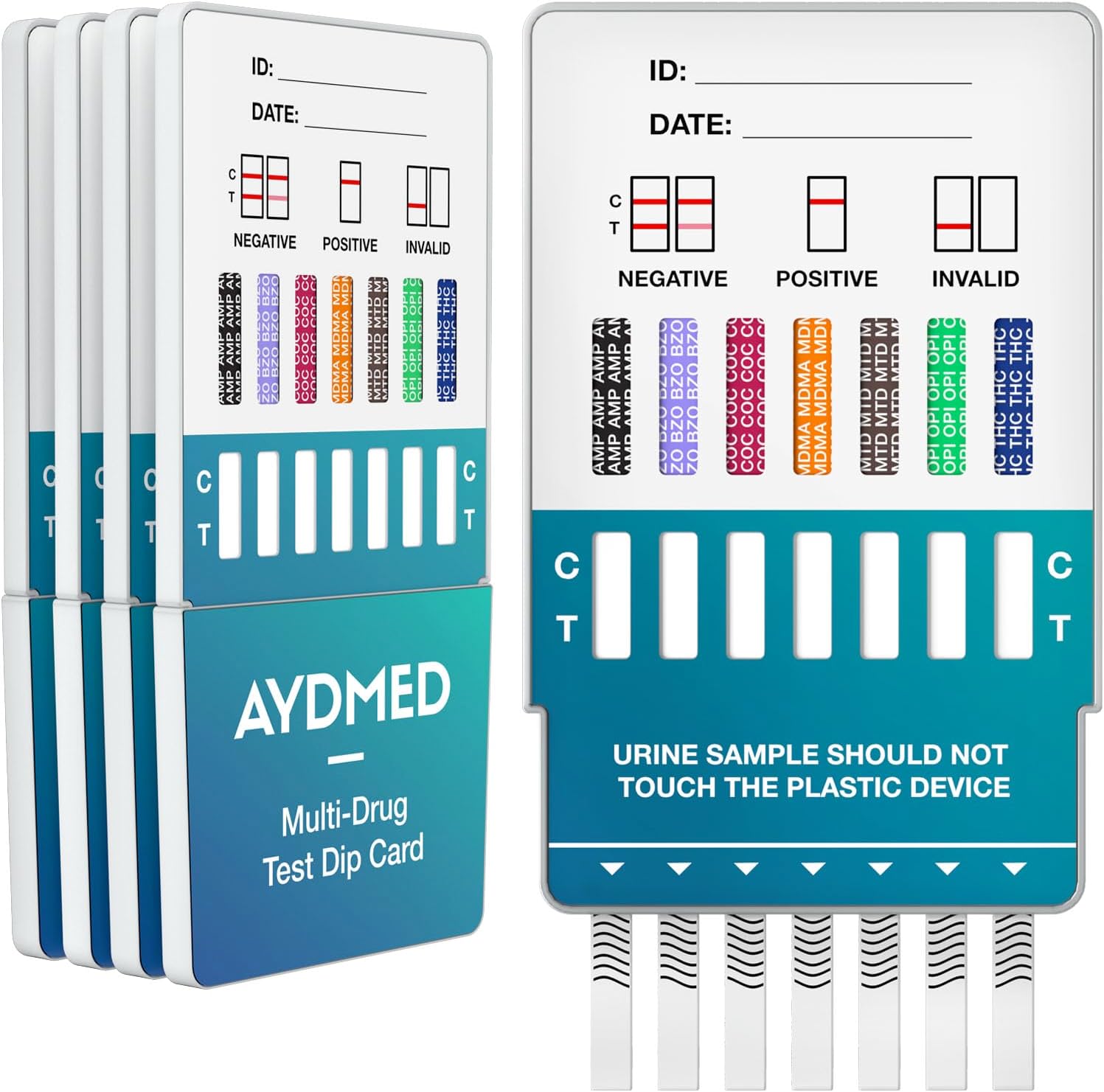 5 x AYDMED 7-in-1 Drug Tests | Drug Testing Kits for Self-Test Urine Screening o...