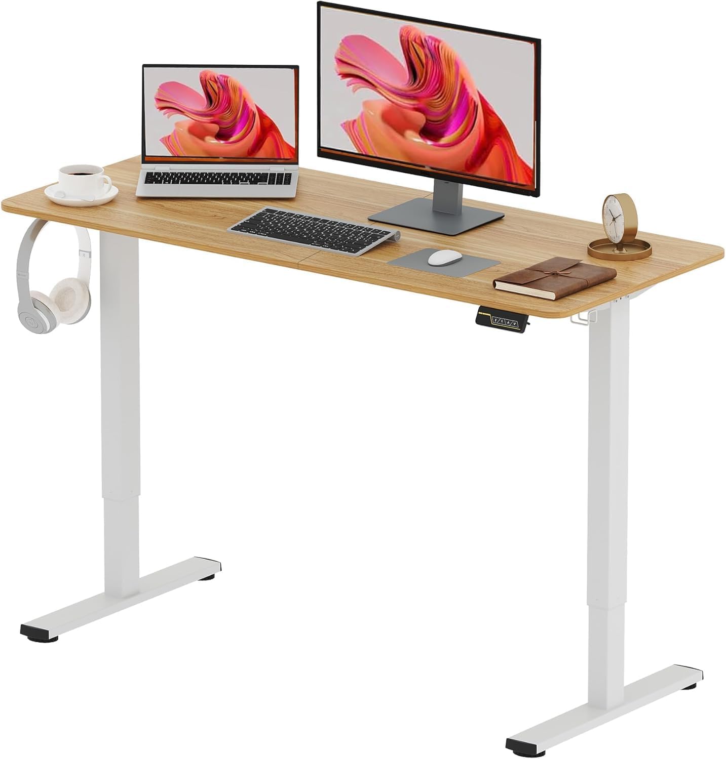 SANODESK 120 * 60 Height Adjustable Standing Desk With Memory Smart Panel Sit St...