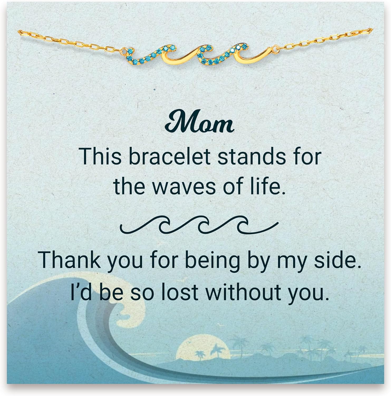 Unique STORYJEWELLERY Wave Bracelet, Special Birthday Gifts for Women, Thoughtfu...