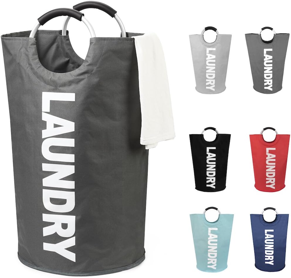 DOKEHOM 125L X-Large Collapsible Washing Laundry Basket Bag (7 Colors) for Bedro...