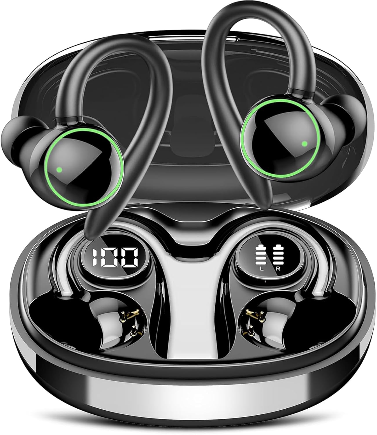 Wireless Earbuds, Bluetooth 5.3 Headphones Sport, Over Ear Buds With ENC Noise C...