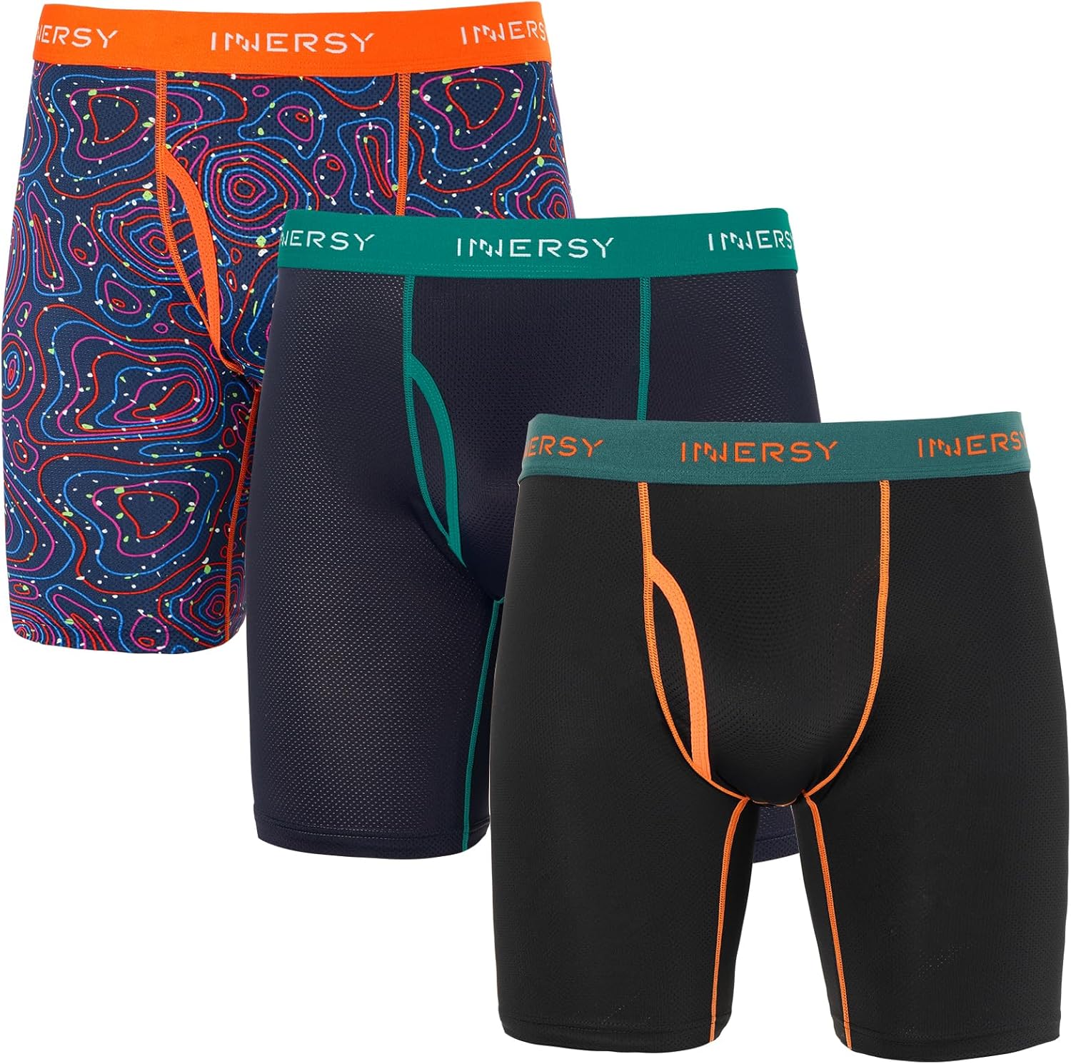 INNERSY Mens Long Leg Boxers Shorts, Special Anti Chafing Underwear Trunks with...