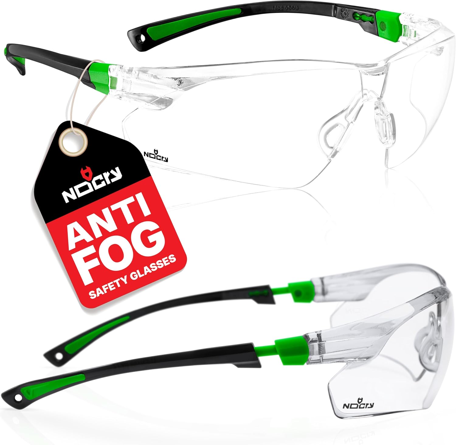 NoCry Clear Safety Glasses for Work with Anti Fog Scratch Resistant Wrap-Around...