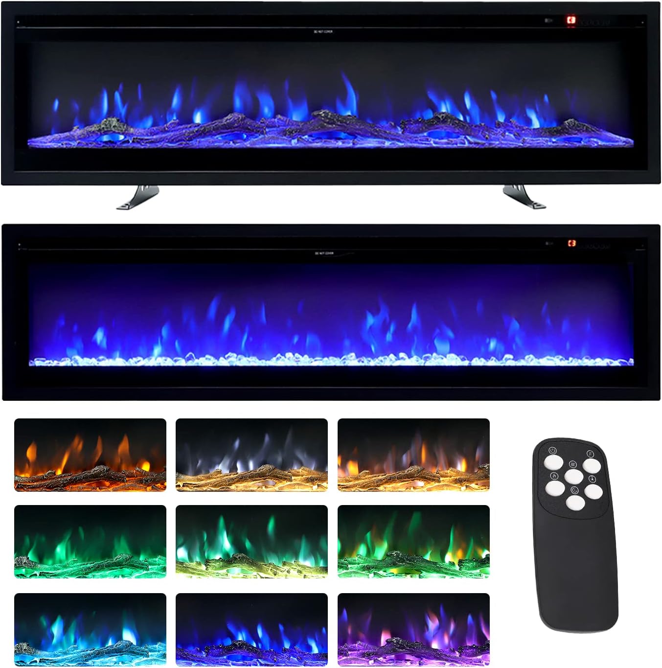 INMOZATA Electric Fireplace, Special Electric Fire for Wall Mounted/Recessed/Fre...