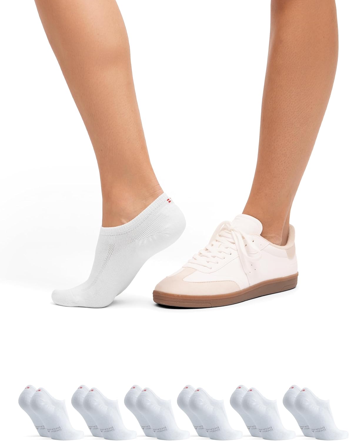 DANISH ENDURANCE No Show Socks, Cotton Low Cut Trainer Socks, Invisible, Breatha...