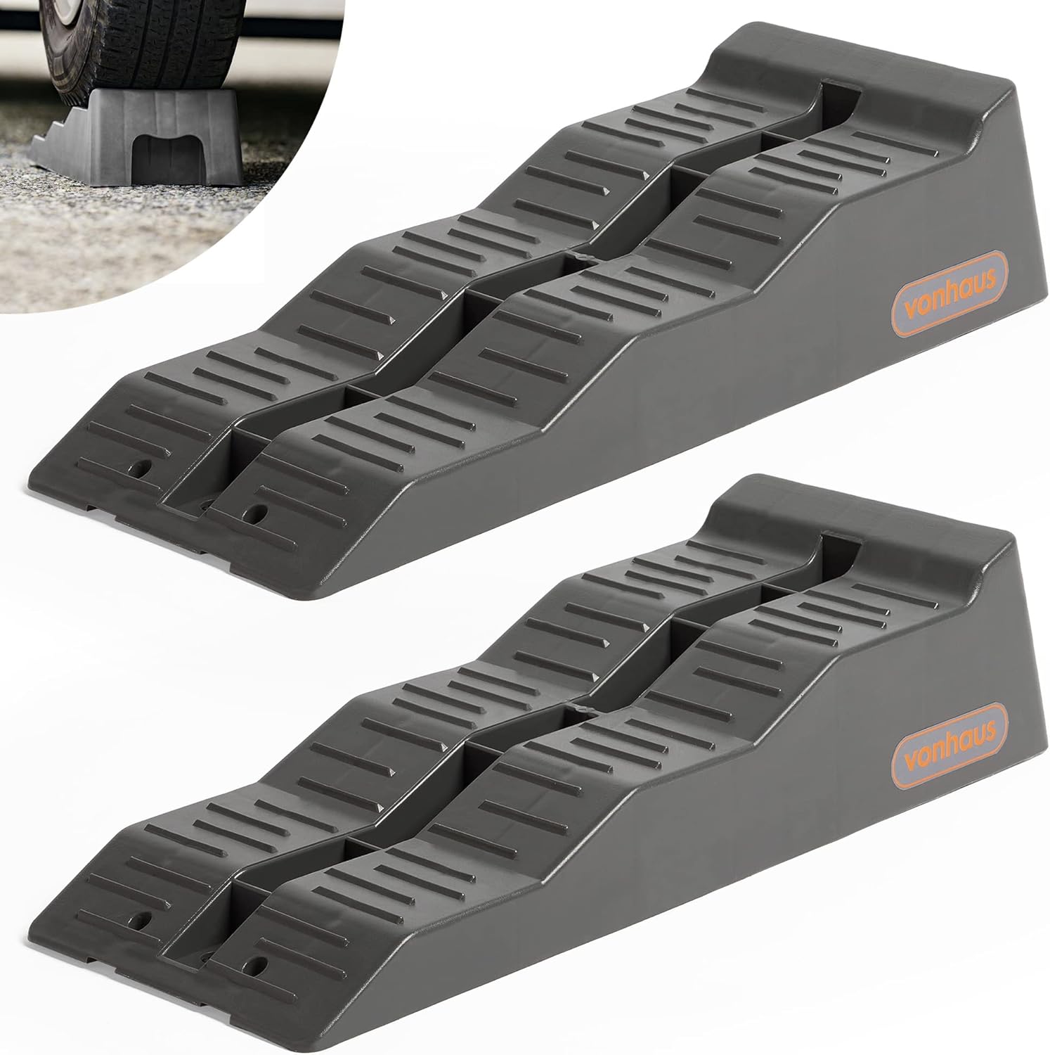 VonHaus Caravan Levelling Ramp Set – Heavy Duty Chocks/Blocks for Keeping Motorh...