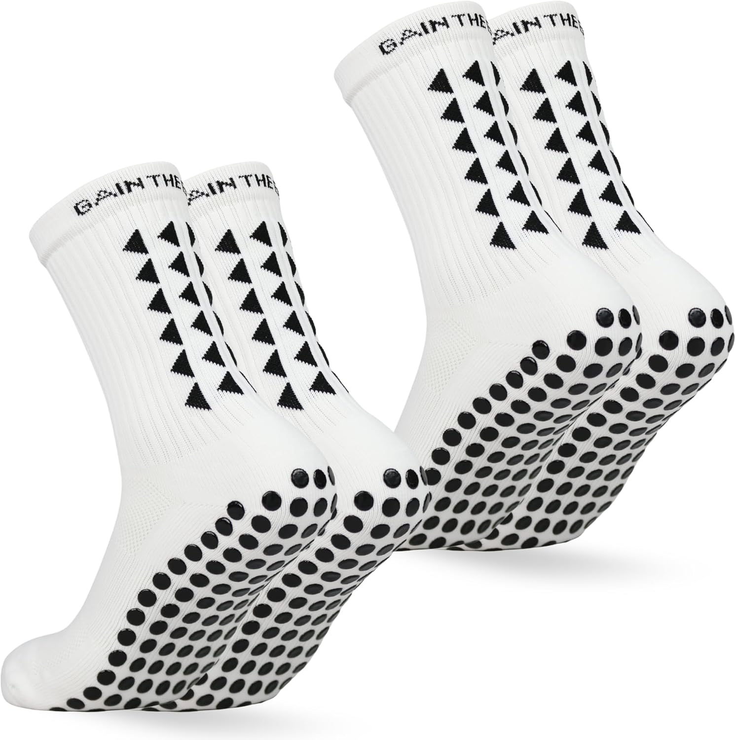 Gain The Edge Football Grip Socks 3.0-2pc and 4pc Set - Non Slip Football Socks...