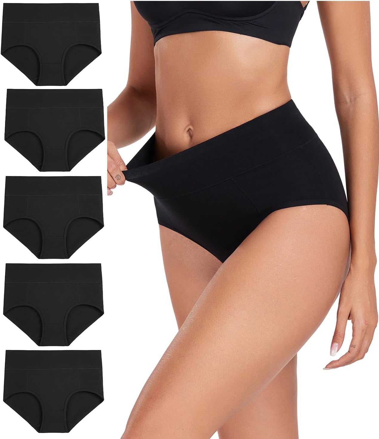 wirarpa Underwear Women High Waist Cotton Knickers Ladies Panties Full Coverage...