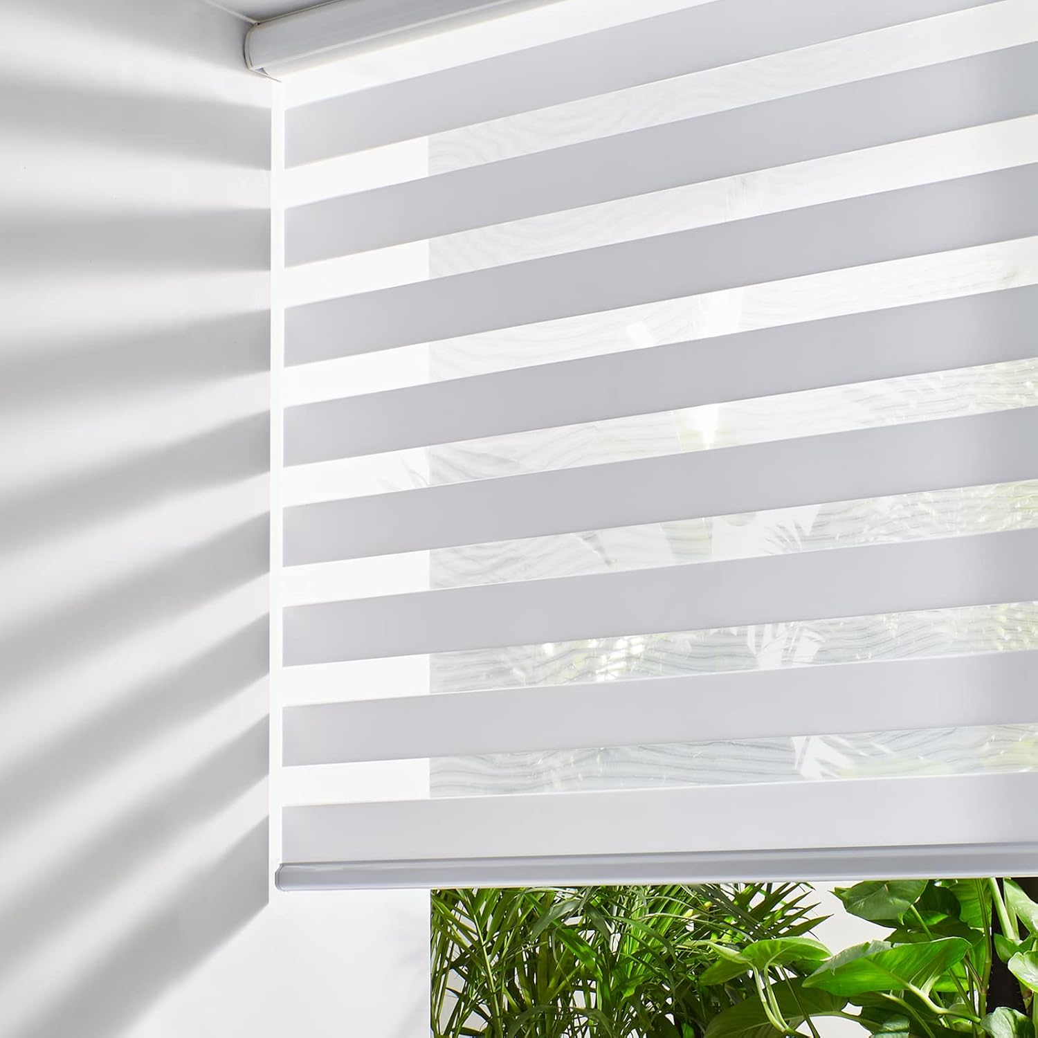 Persilux Cordless Zebra Blinds, Unique Free-Stop Roller Window Shades, Innovativ...