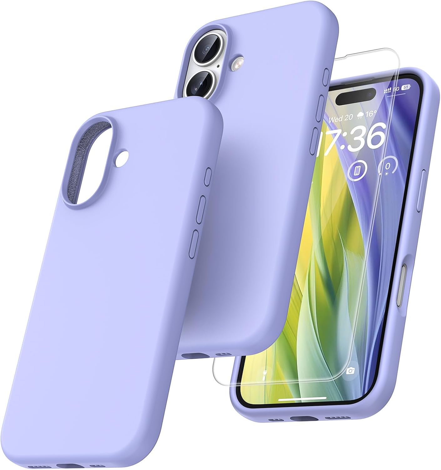 High-Quality TOCOL 3 in 1 Silicone iPhone 16 Case 6.1-Inch, Special Phone Case W...