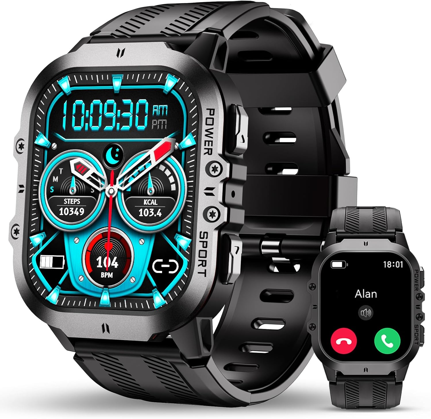 OUKITEL Military Smart Watch for Men, Answer/Make Calls SmartWatch for Android i...