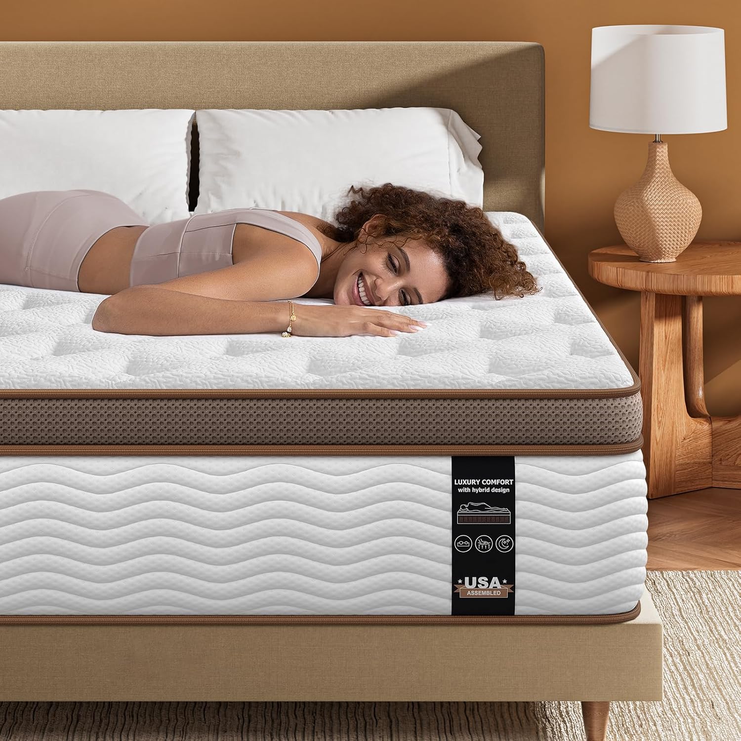 BedStory Premium Queen Mattress 14 Inch - Hybrid Mattress with Advanced Pocket S...