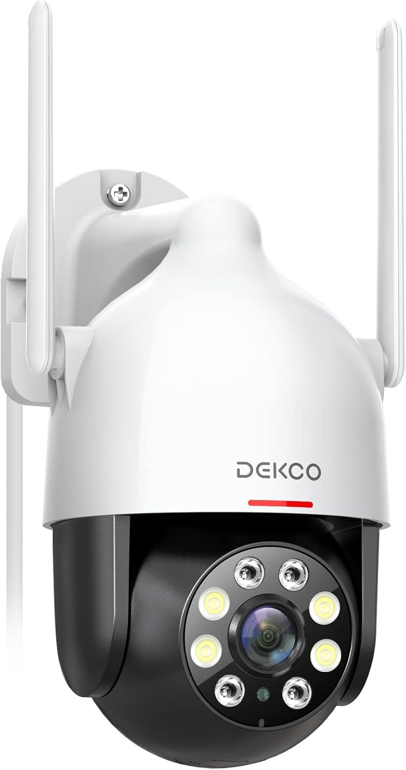 DEKCO 2K Security Camera Outdoor with Motion Tracking, Pan-Tilt 360° View, CCTV...