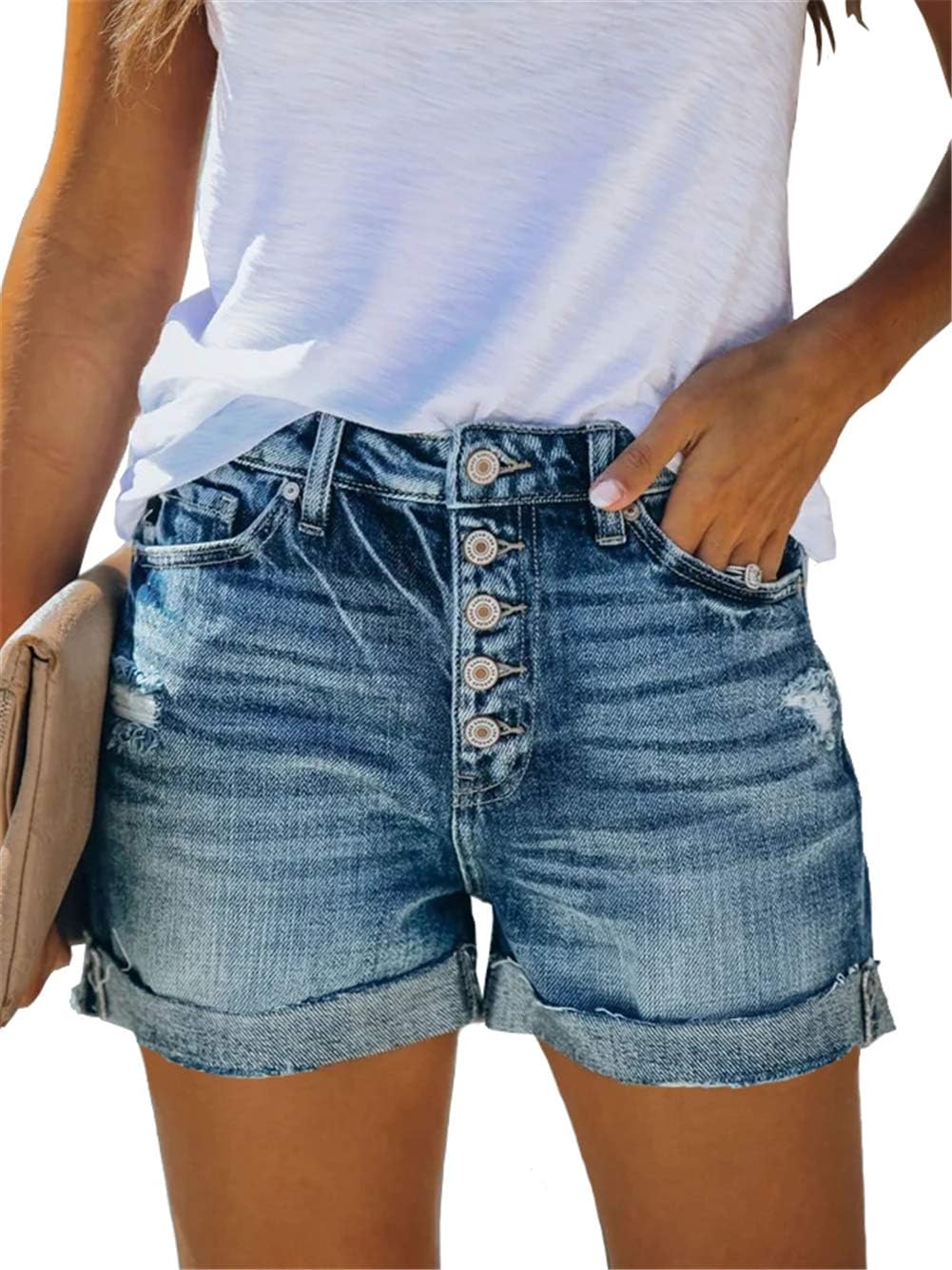 Angerella Denim Shorts, Special Ripped Jean Shorts for Women, Comfortable Stretc...