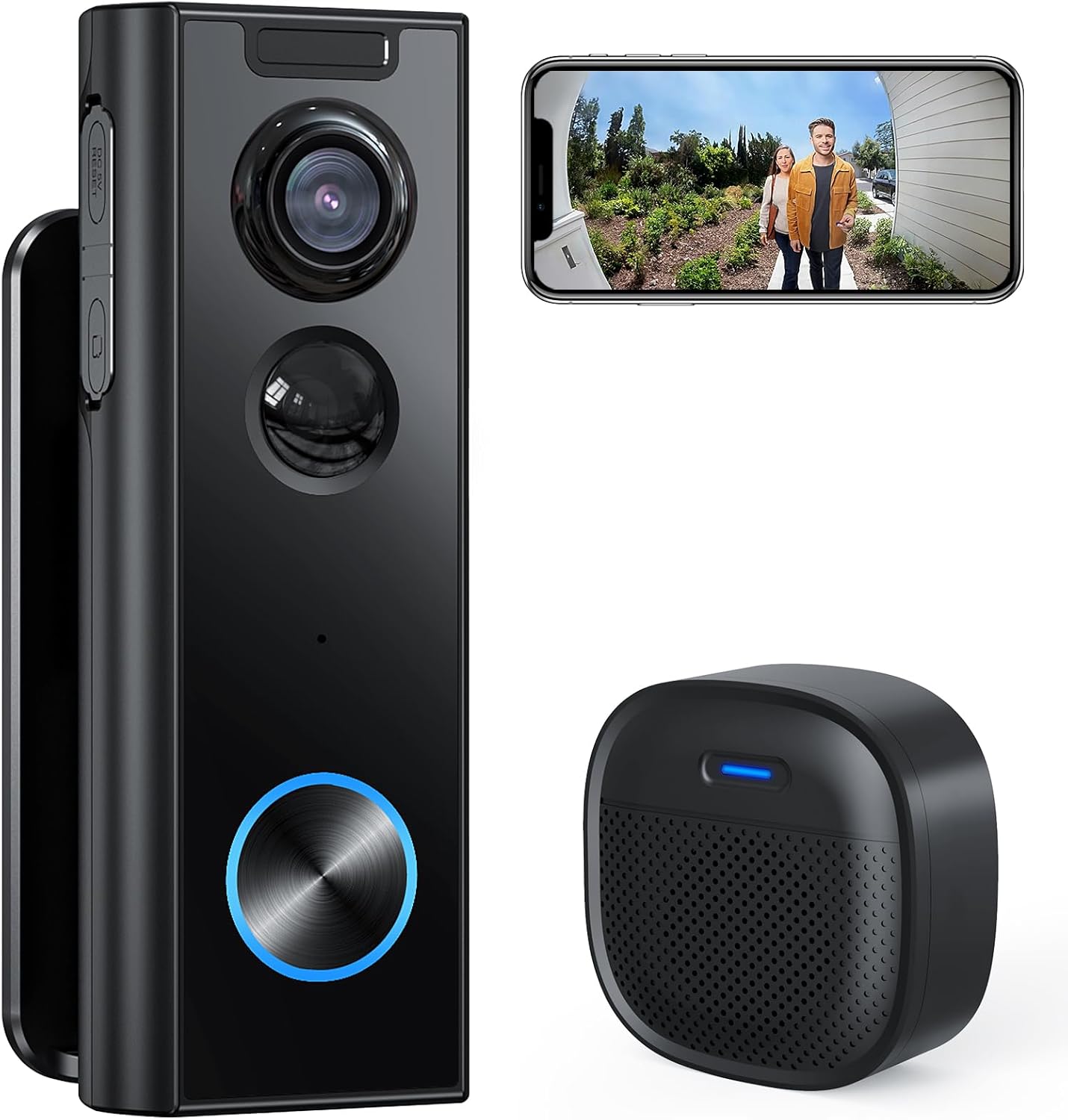 XTU Wireless Video Doorbell No Subscription-2K HD Security Doorbell Camera Wirel...