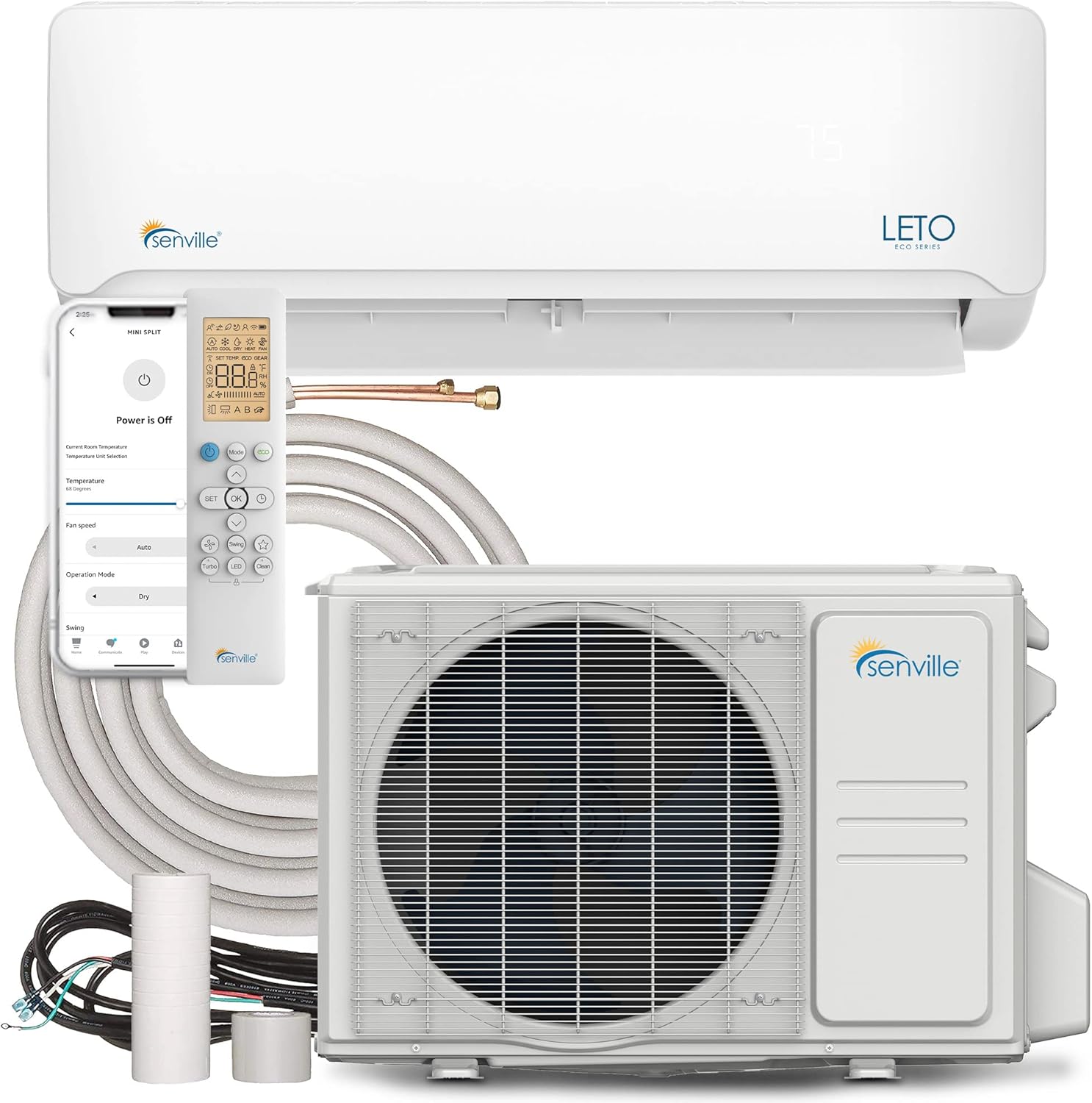 Senville LETO Series Mini Split Air Conditioner Heat Pump, 9000 BTU 110/120V, In...