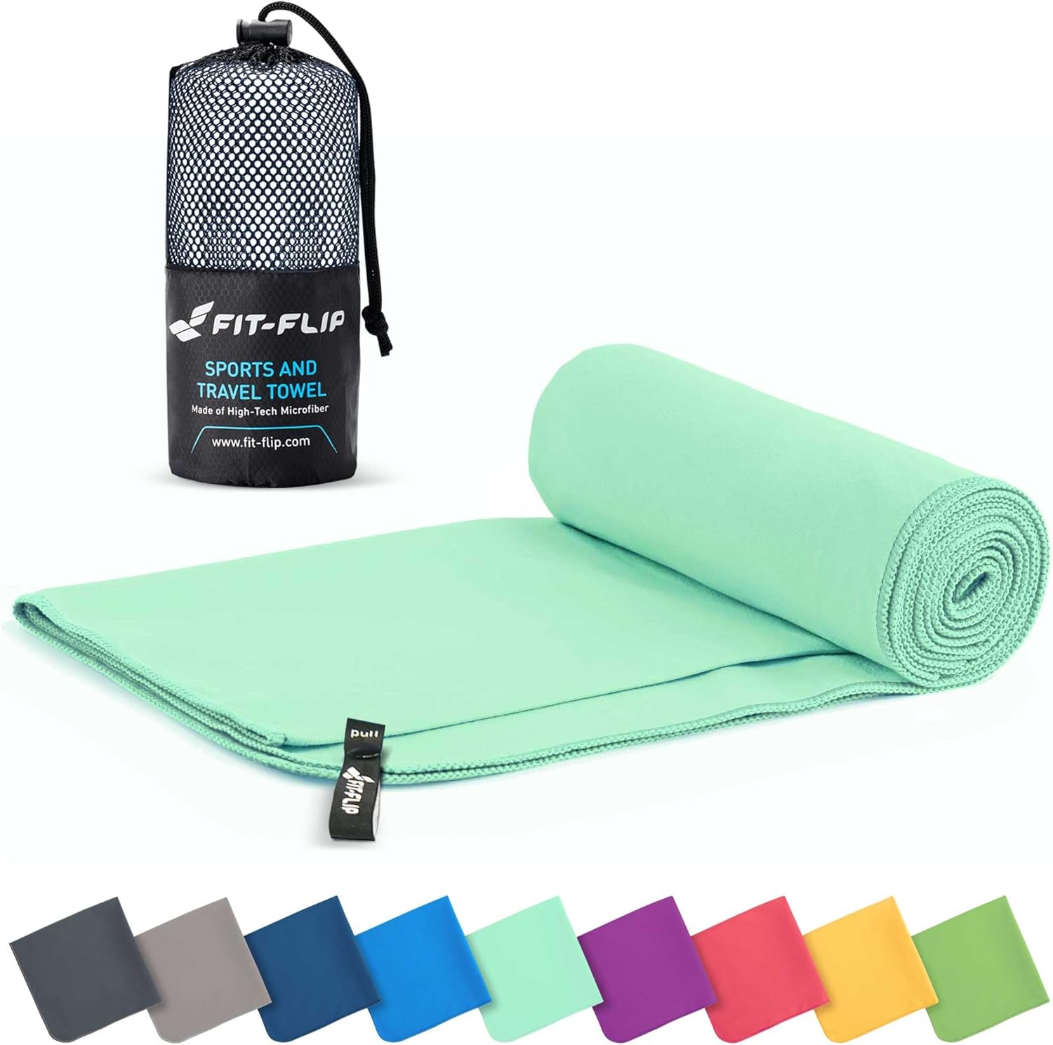 Ultimate Fit-Flip Microfibre Towel, Special Lightweight Towel, Compact Travel To...