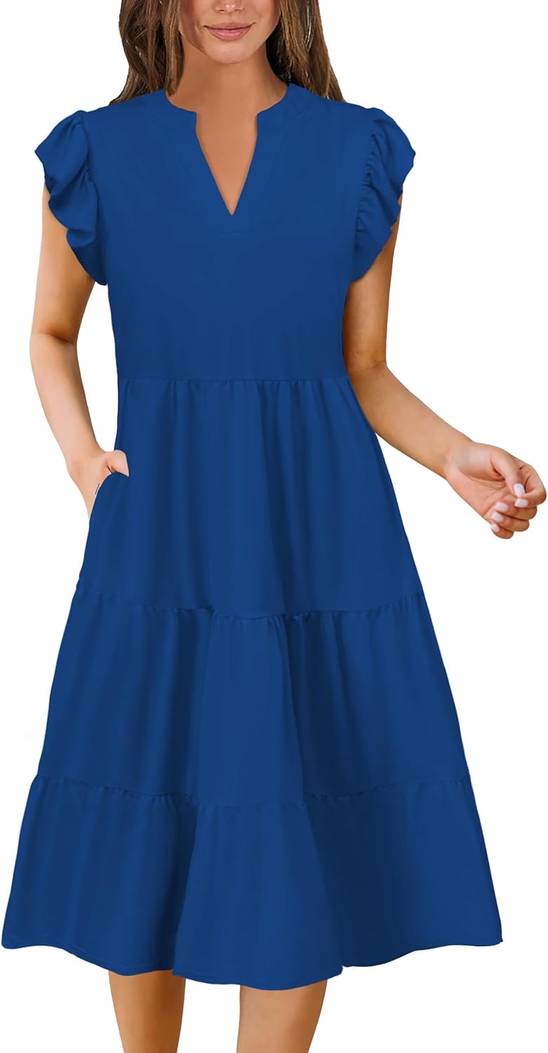 Summer Dresses for Women 2025 Elegant Classy Casual Plus Size Spring Midi Fashio...